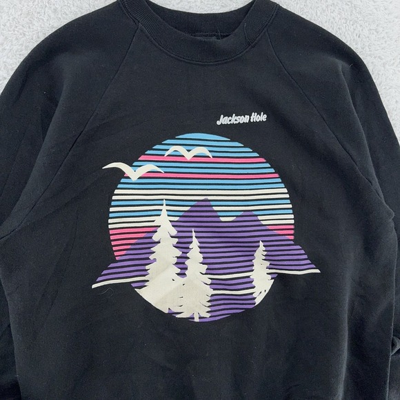 Vintage Jackson Hole Sweatshirt S/M Screen Stars Crewneck‎ USA 80s Pullover